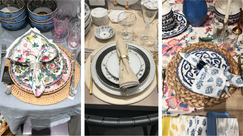 Examples of bold and mixed patterns in table decor