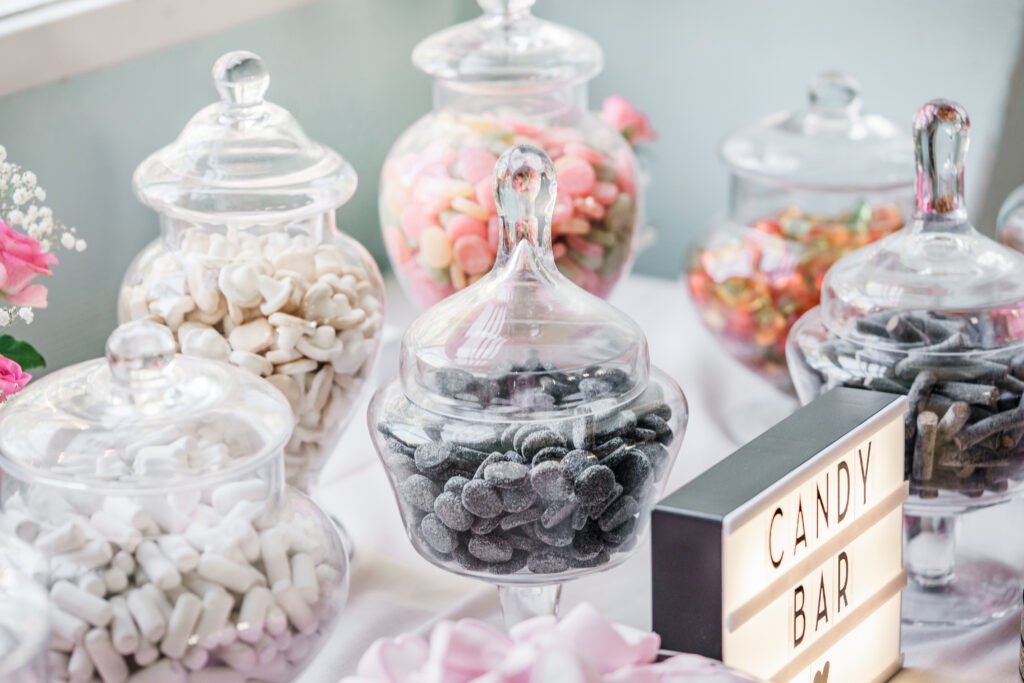 A candy bar with a marquee lightbox