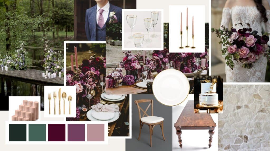 Mood board for regal wedding  inspiration