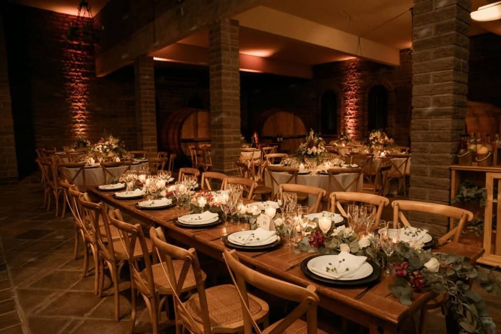 Vineyard wedding tablescape