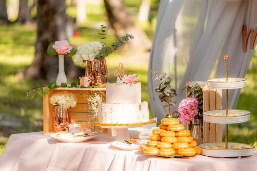 Dessert table with crate displays